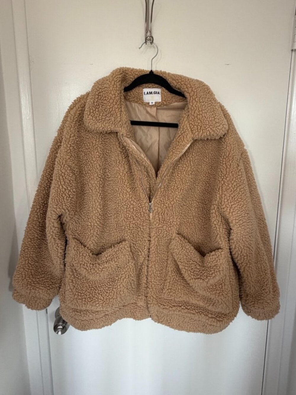I.AM.GIA PIXIE COAT Oversized Teddy Sherpa Jacket Coat Women's Size S